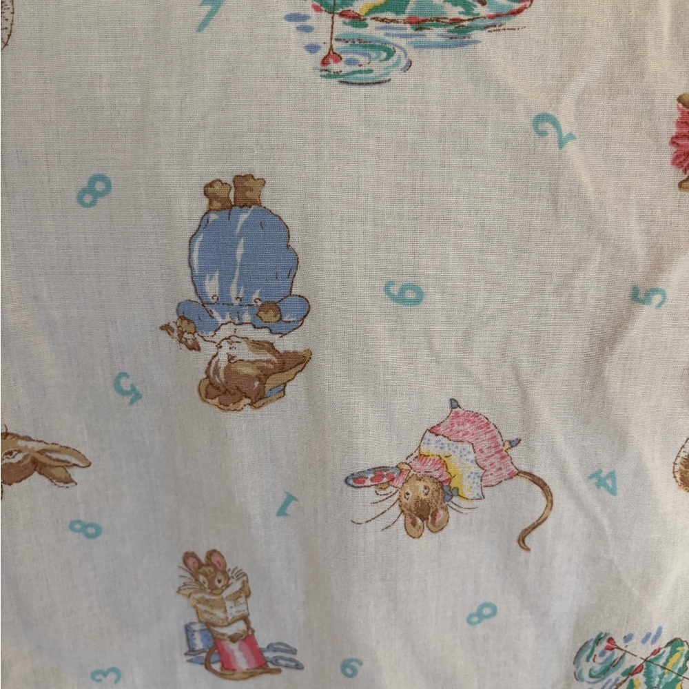 Vintage Beatrix Potter Quiltex Baby Quilt, crib sheet, crib ruffle rare 90’s Y2K - Picture 9 of 16